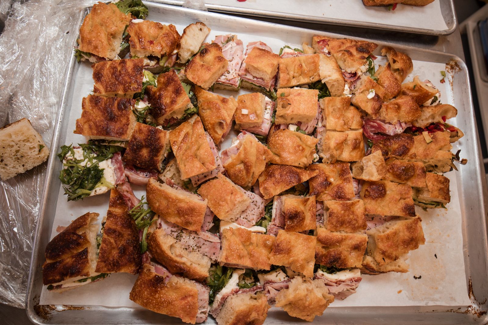 Trays of sandwiches for the designers