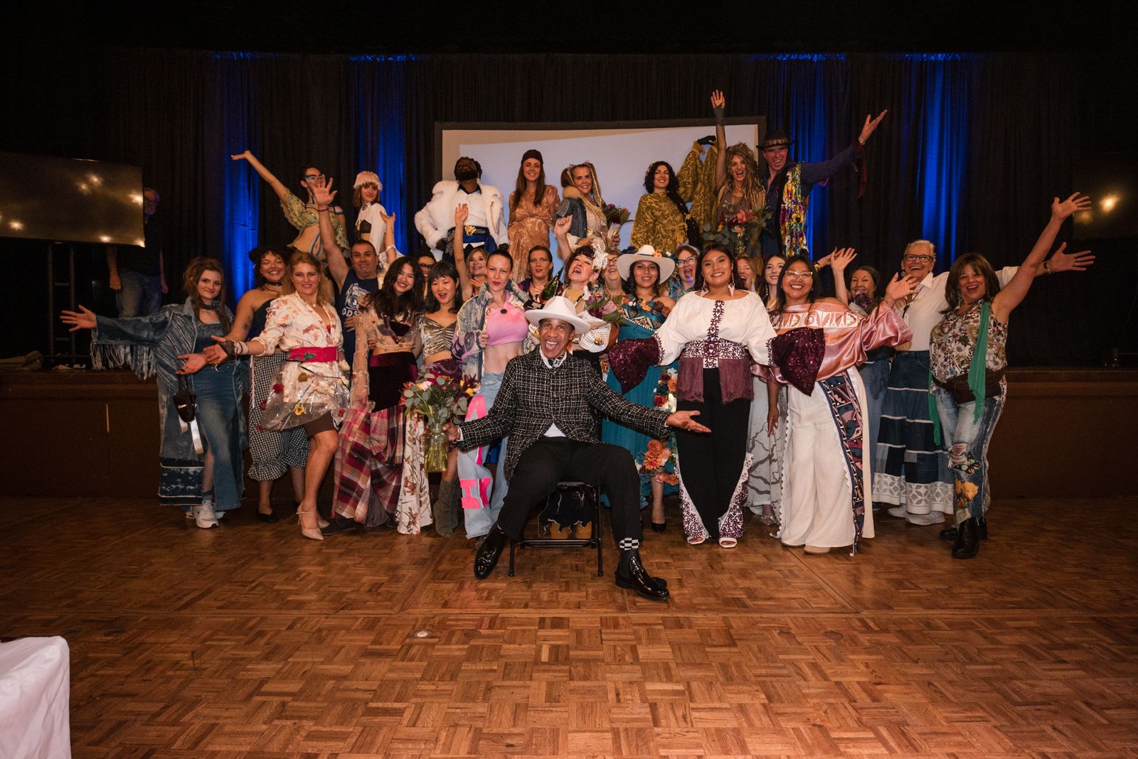 Everyone on stage at the end of the show